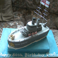 Hms Liverpool navy ship cake for a man who's been in navy before.thanks for all CC's for the inspiration