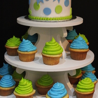 Blue And Green Polka Dots 