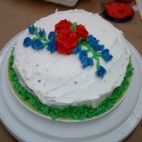 Last Wilton Class 1 Cake This is the cake from my last class in the Wilton class 1. I still need to get my base frosting worked out to where it's thick enough...