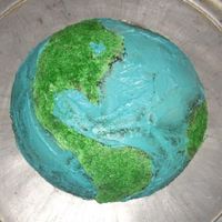 Earth Day Cake I made this cake for Earth day in 2008, created by using a soccer cake tin.