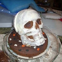 My Skull Cake A cake I made with a 3D skull-shaped pan I made for Halloween 2010.