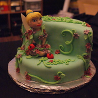 Tinkerbell I hand sculpted Tink out of rice cereal treats and fondant. I wish she had been more Tinkish, but for a first try...