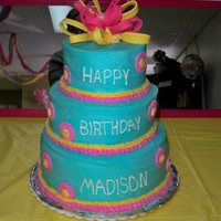 Happy Birthday! My first attempt at a tiered cake.