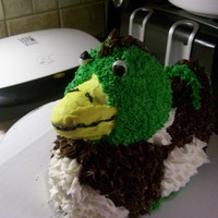 Crazy Mallard Duck Cake Friend wanted a cake for her anniversary that represented the crazy mallard duck that attacked the couple on their first date. The hubby...