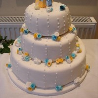My First Cake With the help of the people who advised me on the forums, this is (was!) the cake for my sister's wedding.It's very hard work...
