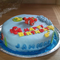 Sea Cake Deep sea cake, with fish and crab. Everything made from fondant