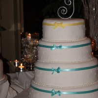 Second Wedding Cake Four tier 8, 10, 12, 14" covered with fondant