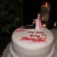 Zombie Themed Grooms Cake The groom has a thing for zombies so the bride wanted to give him a little present :o)...it felt very strange putting "blood" on...