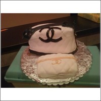 Channel Purse And Wallet satin ice fondant, fondant cut outs, the only template I used was the black cc logo found on line the rest was free hand. It did not turn...