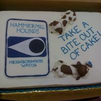 Neighborhood Watch Cake 12 x 18 for a neighborhood watch party. BC with Fondant accents.
