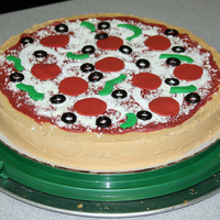Pizza Cake I made this cake for my son's birthday last year. He had a skating pizza party and wanted his cake to look like a pizza too. It was a...
