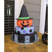 Halloween Cake! This was a halloween/birthday party cake for a friend's little boy's birthday! The bottom 3 tiers were funfetti cake with fudge...