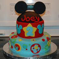 Mickey Mouse Cake I made this cake for my little one's 2nd birthday. It's confetti cake with chocolate fudge icing!