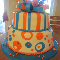 Baby Shower Cake WASC cake with vanilla buttercream. Colors match shower decor.