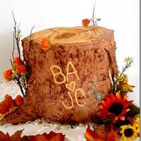 Tree Trunk Cake Wedding Cake for a couple who hunts together. They wanted a stump, but wanted it to be "pretty" - I hope this did it!