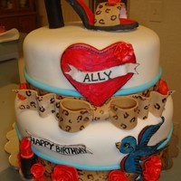 Rockabilly Tattoo Cake Thank you sweetbeas for the inspiration! 2 tier stacked strawberry cake with cream cheese icing filling crumb coated in white chocolate...