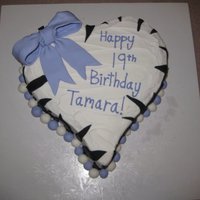 Happy 19Th Birthday Tamara! Funfetti cake with buttercream and fondant accents. Fondant bow.