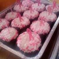 Breast Cancer Awareness Month Cupcakes Made 4 dozen cupcakes for my mom to take to her Oncology Clinic to kick off Breast Cancer Awareness Month, who helped her fight Breast...