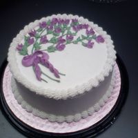 Final Course 1 Sweet Peas on a vanilla cake with Chocolate Bavarian Cream Filling