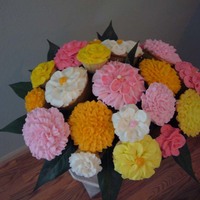 Flowers In A Container Cupcakes in a flowerpot. I love the way this turned out and I learned a lot while doing it. All buttercream. Next time I need denser...