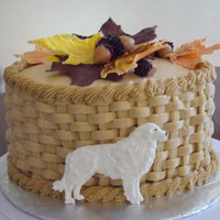 Autumn Leaves This was for our Great Pyrenees Club fun match. French buttercream icing with chocolate leaves, caramel acorns and the Pyr is made with...