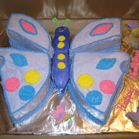 Butterfly Birthday Cake marble two layer cake with buttercream icing