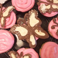 Butterfly Cupcakes I made these for my friend's birthday. The butterflies are chocolate and vanilla melts.
