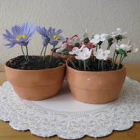 Flowerpot Cupcakes These are large muffin size cupcakes baked without papers, covered in fondant and gumpaste flowers. Oreo dirt. So much fun! The flowers are...