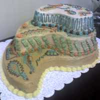 Paisley First attempt at a Tierd cake. It was so humid and my buttercream just didn't set right. They can't al be perfect. Colors sure...