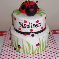 Ladybug 1St Birthday For my daughter's 1st birthday...a ladybug cake with all BC and fonant accents.