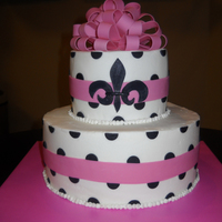 Fleur De Lis Shower Cake Bridal Shower cake to match invitations