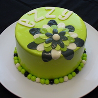 Ezzy's 19Th Birthday Macsmom's chocolate cake, truffle filling, and covered in ganache and fondant. Yum! It was a last minute cake, inspired by pippilotta...