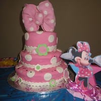 Minnie Mouse hand made bow with gum paste and fondant...