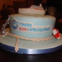 Cruise Ship Cake My Dad works for Cruise Ship Centers, so I used their logo to create the happy birthday message. Marble cake with whipped vanilla filling,...