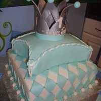 First Birthday Prince Cake Prince cake (Argyle, Pillow, and Crown) for a wonderful little one-year old. Turned into a pretty big party and I added 60 matching crown...