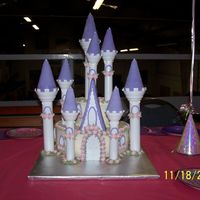 Monica's Birthday Wilton Romantic Castle Kit. 10" & 6" chocolate cakes iced with vanilla buttercream. All flowers made with fondant and royal...