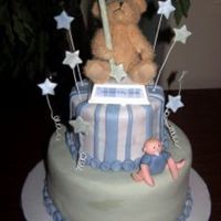 Baby Shower 10" Creamsicle cake with cream cheese buttercream. 6" chocolate cake with chocolate buttercream all covered in MMF. Store bought...