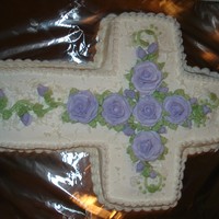 Easter Cross WASC with purple buttercream roses