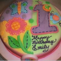 First Birthday CAKE MADE TO MATCH THE PAPER PLATE/NAPKINS FOR A FIRST BIRTHDAY