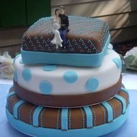 Brown And Blue First cake with fondant.... still don't know how i pulled it off.