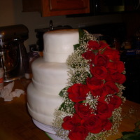 Rose Cascade Wedding cake i just made for this weekend.