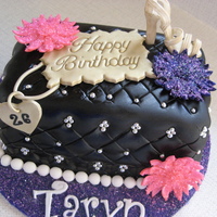 Fashionista Birthday Cake Was for a girl who loved fashion, bling and girlie things. Chocolate cake (made w/ rice flour to be gluten free) with strawberry filling....