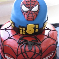 Spiderman Cake White sponge with cherry filling. Covered and decorated with MMF.