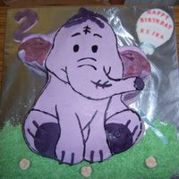 Heffalump Cake I was very pleased with how this turn out. It's filled with vanilla sponge marbled with purple and lilac sponge.