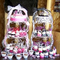 Rock Star & Pretty Princess Cupcake Towers Rock star cupcakes with chocolate mold accentsPrincess cupcakes with chocolate mold accents