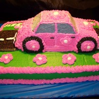 Are We There Yet? Pink car cake. All buttercream.