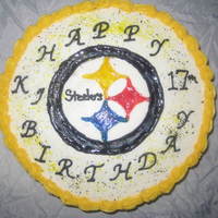 Steelers Birthday Cake My nephew loves the Steelers, so this is what I fixed for his 17th birthday!