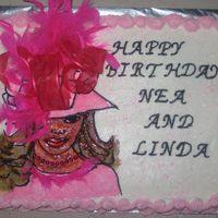 Diva Birthday Cake Almond buttercream on a chocolate vanilla marble swirl cake. Had lots of fun with this one!