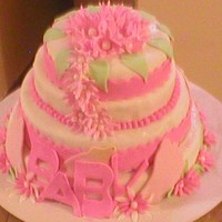 Lil' Girl Flower Baby Shower Cake This was quickly made for a baby shower. It was before I really knew the tricks to covering a cake in Fondant so it is not the smoothest...