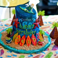 Surfer Cake! Surfer themed cake for a 7th Birthday!